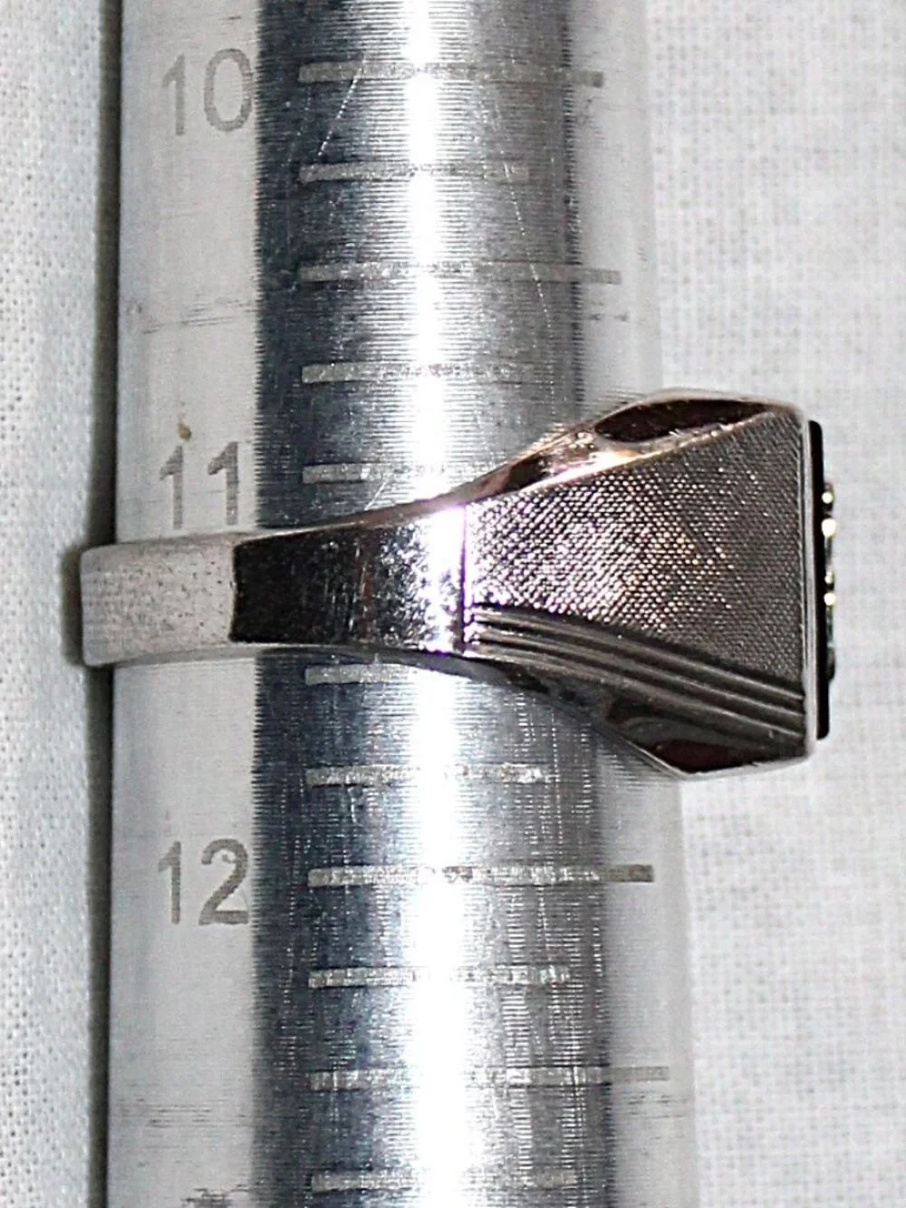Sterling Silver Onyx Initial H Ring